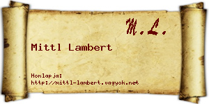 Mittl Lambert névjegykártya